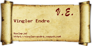 Vingler Endre névjegykártya